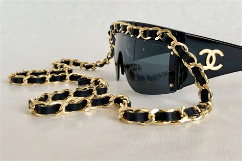 chanel sunglasses women with chain|Chanel retro sunglasses.